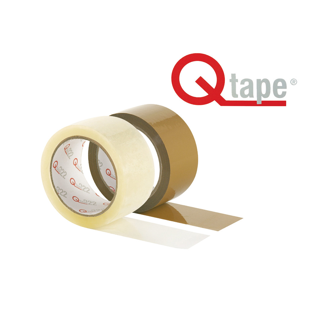 Paketklebeband der Marke Qtape in PP oder PVC in braun oder transparent
